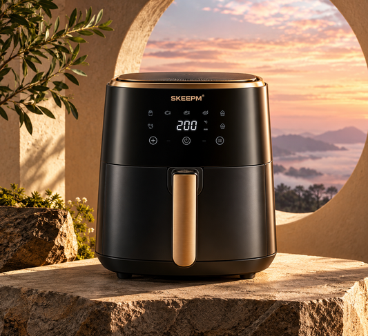 SKEEPM® AirCrisp Pro Compact Healthy Air Fryer – 360° Rapid Hot Air Cooking, Oil-Free Crisping, Space-Saving Design & Multi-Function Everyday Meal Maker 🌹