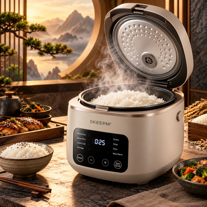 SKEEPM® GrainNova 5L Smart Rice Cooker – 3D Surround Heating, Non-Stick Inner Pot, 24H Preset Timer, Keep-Warm, Anti-Overflow & Easy-Clean Cooking for Rice, Grains and Everyday Meals 🍚