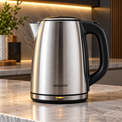 SKEEPM® ThermoPure Pro 1.8L Stainless Steel Electric Kettle – Rapid Boil, Auto Shut-Off, Dry-Boil Protection, Keep-Warm & Cool-Touch Safety Design 🥛