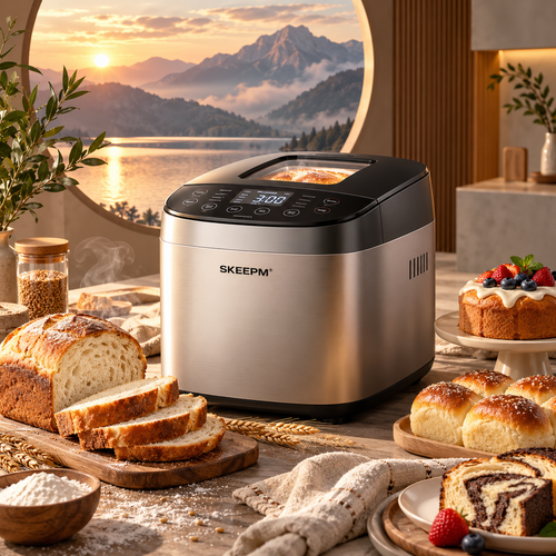SKEEPM® LoafCraft Pro Smart Automatic Bread Maker – Precision Fermentation, Intelligent Temperature Control, Quiet Baking, Removable Easy-Clean Bread Pan & Multi-Function Baking for Bread, Toast and Cake 🍞