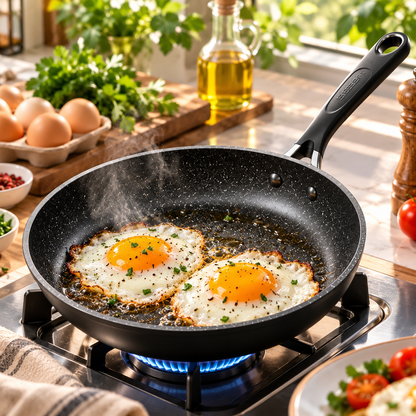 🍳 SKEEPM® SearNova Pro Non-Stick Frying Pan – Smoke-Reducing Scratch-Resistant Coating, Rapid Even Heating, High-Temperature Durability & Cool-Touch Handle for Frying, Stir-Frying and Searing