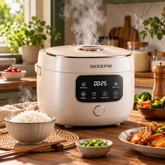 🍚 SKEEPM® GrainPulse Pro Smart Micro-Pressure Rice Cooker – Precision 3D Heating, Firewood-Style Rice, Congee, 24H Preset Timer, Keep-Warm & Non-Stick Everyday Cooking 💥