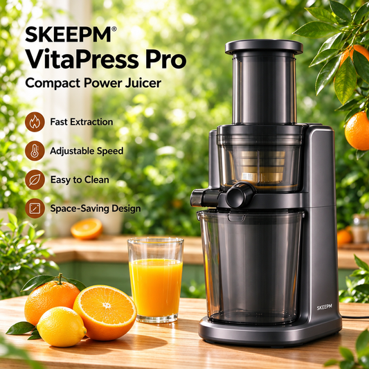 SKEEPM® VitaPress Pro Compact Power Juicer – High-Speed Fresh Juice Extraction, Nutrient-Focused Processing, Easy-Clean Design & Space-Saving Everyday Kitchen Use 🍊✨