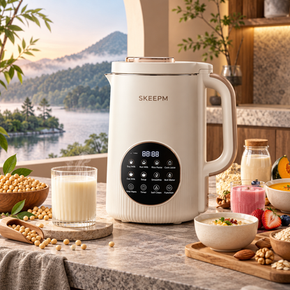 ✨ SKEEPM® SoyBlend Pro 12-in-1 Smart Soy Milk Maker – Filter-Free Dry Bean Grinding, Quiet High-Speed Blending, 24H Preset Timer, Keep-Warm & Automatic Self-Cleaning for Fresh Plant-Based Drinks